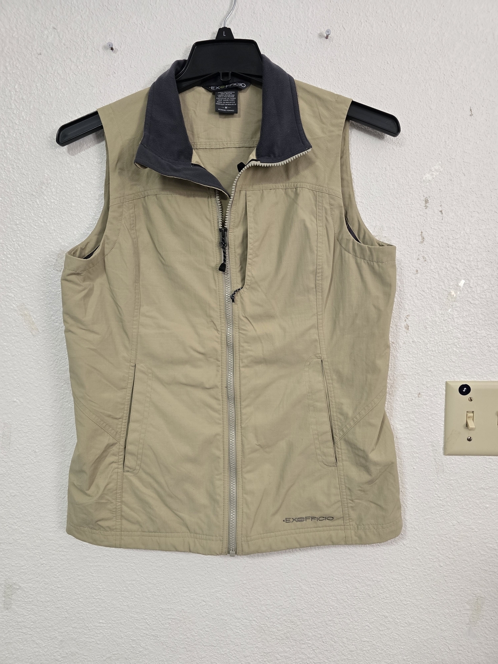 Exofficio Khaki Travel Vest with Gray Collar